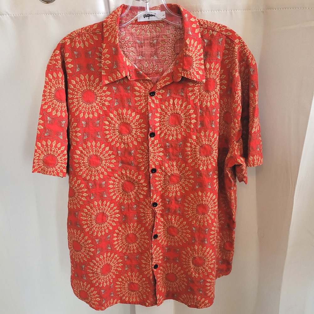Vatpave Abstract Mens Button Up Shirt Oversized Large Geometric Mandala 21804